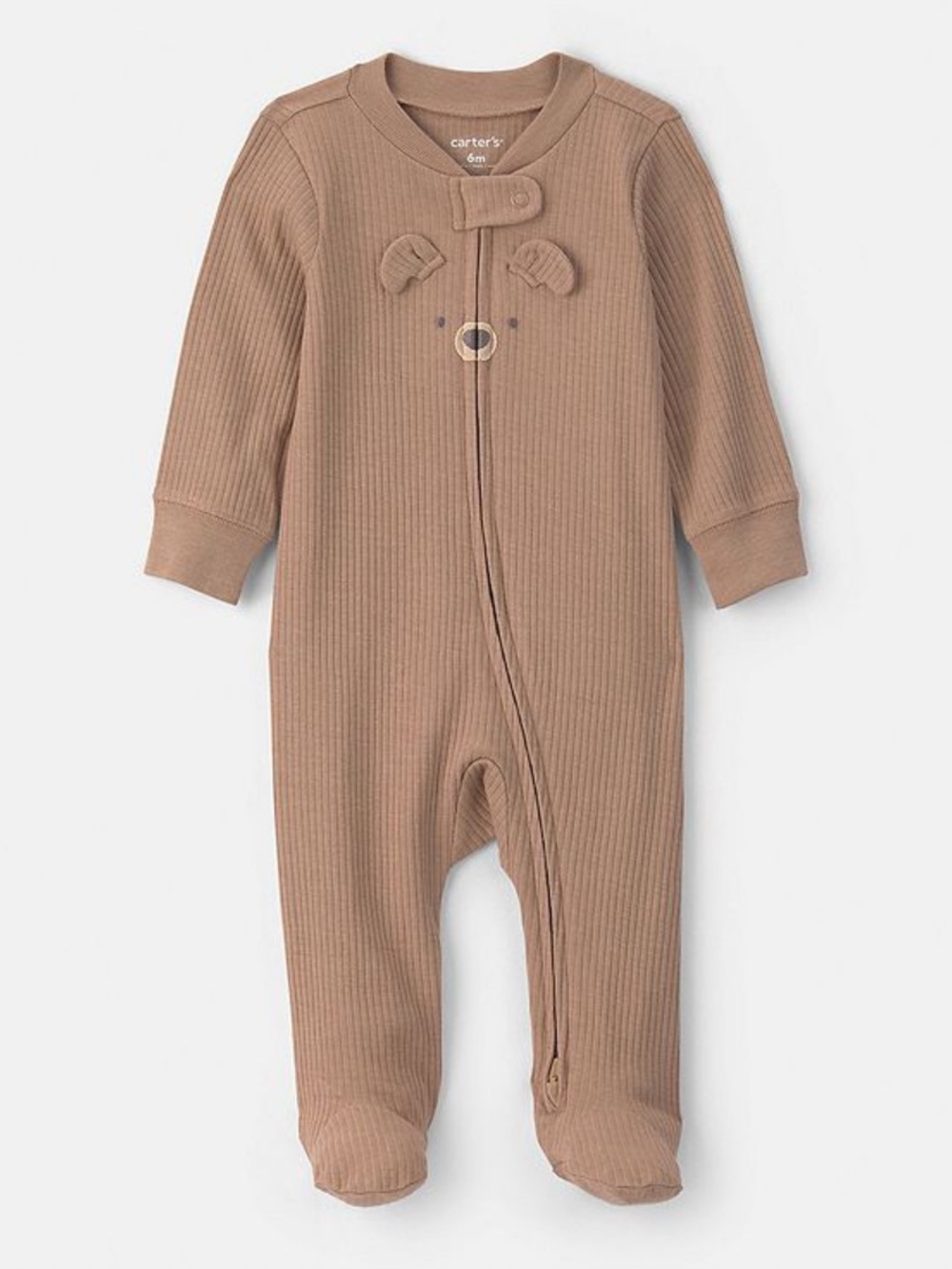 Carters- Baby Bear Cotton 2-Way Zip Sleep & Play Pajamas - Brown